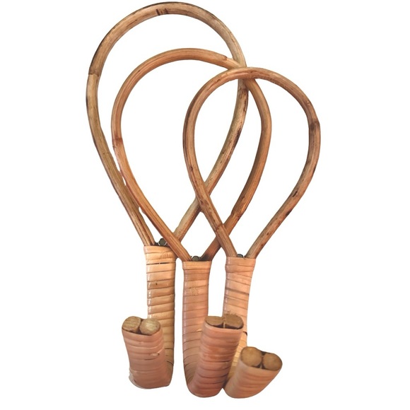 Beautiful Boho Cane Hooks Set of 3 EUC - Picture 3 of 3